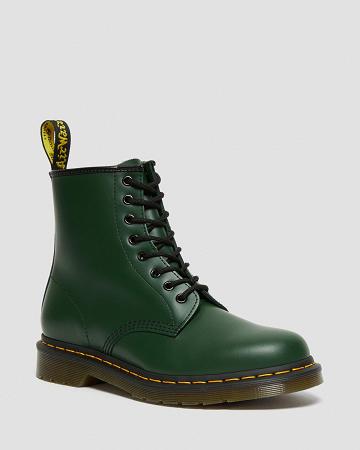 Green Women's Dr Martens 1460 Smooth Leather Lace Up Boots | CA 205HAP